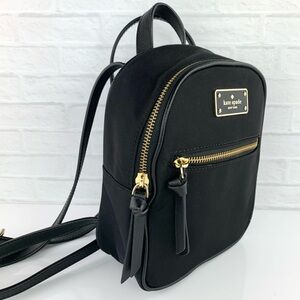Kate Spade New York Mini Wilson Road Nylon Backpack W/Leather Trim Black